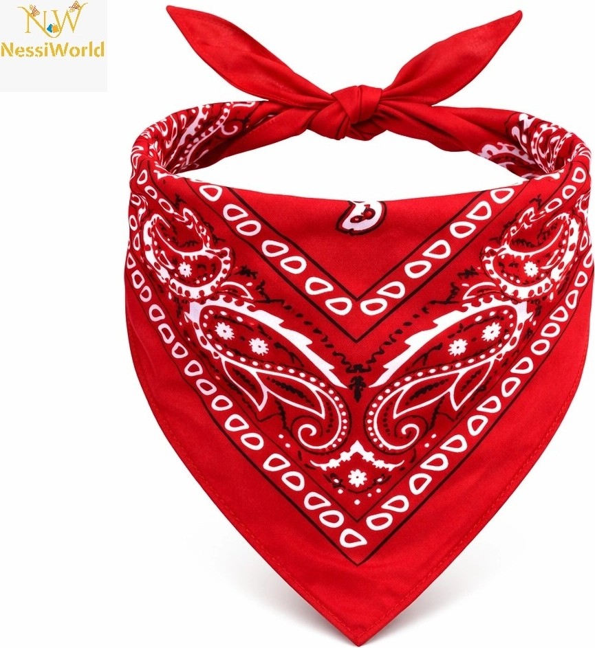 Uravas Store Kırmızı Kovboy Fuları Çocuk Bandana Western Desenli Boyun Fuları görsel 2