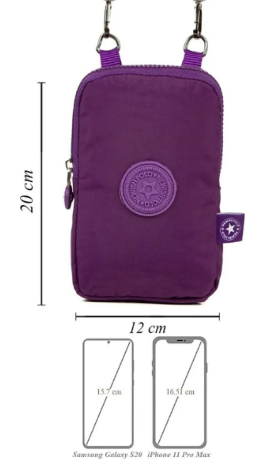 Sannora Bags Unisex Su Geçirmez Krinkıl Mini Telefon Cüzdan ve Pasaport Boyun Askılı Çapraz Omuz Çanta. görsel 3