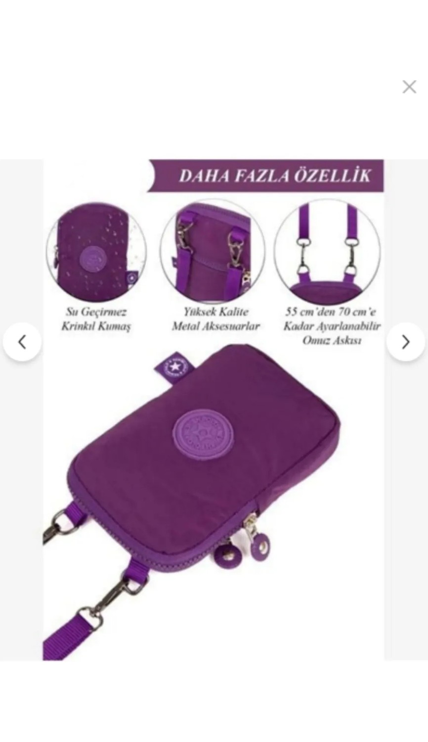 Sannora Bags Unisex Su Geçirmez Krinkıl Mini Telefon Cüzdan ve Pasaport Boyun Askılı Çapraz Omuz Çanta. görsel 4