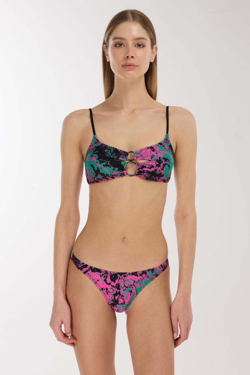 Ayyıldız 5604 Yeşil Pembe Bikini Takımı