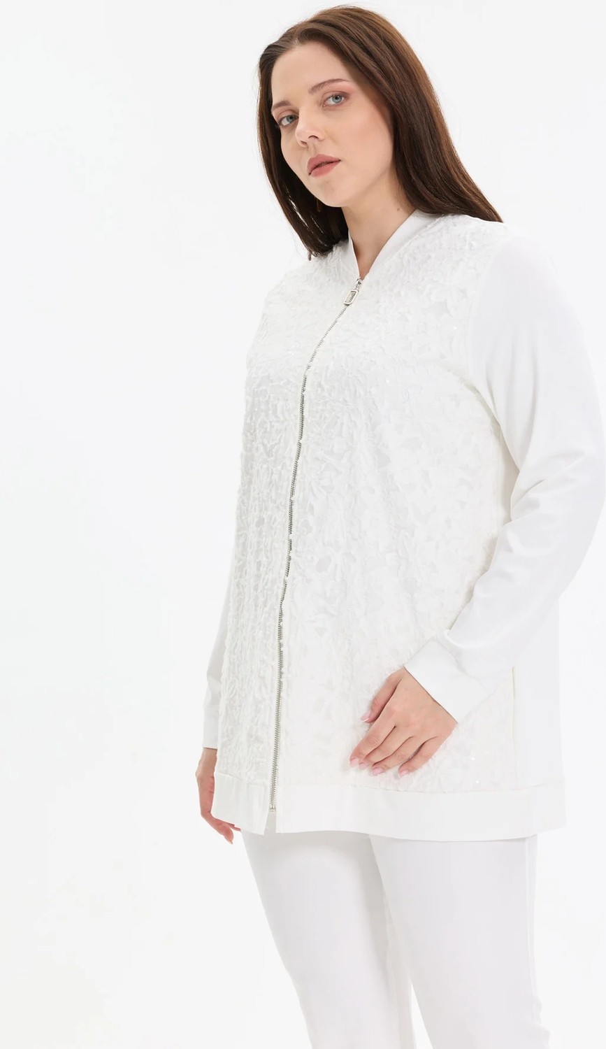 Kado Moda Kado Online Inci Kumaş Güpürlü Kadın Hırka görsel 7