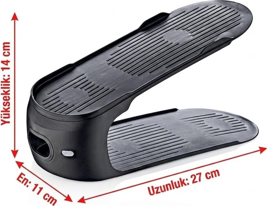 OEM 6 Adet Ayakkabı Rampası Ayakkabılık Içi Organizer, Çift Katlı Ayakkabı Rafı Düzenleyici, Dolap Içi Ayakkabı Standı, Yer Tasarruflu Ayakkabı Yükseltici Set görsel 3
