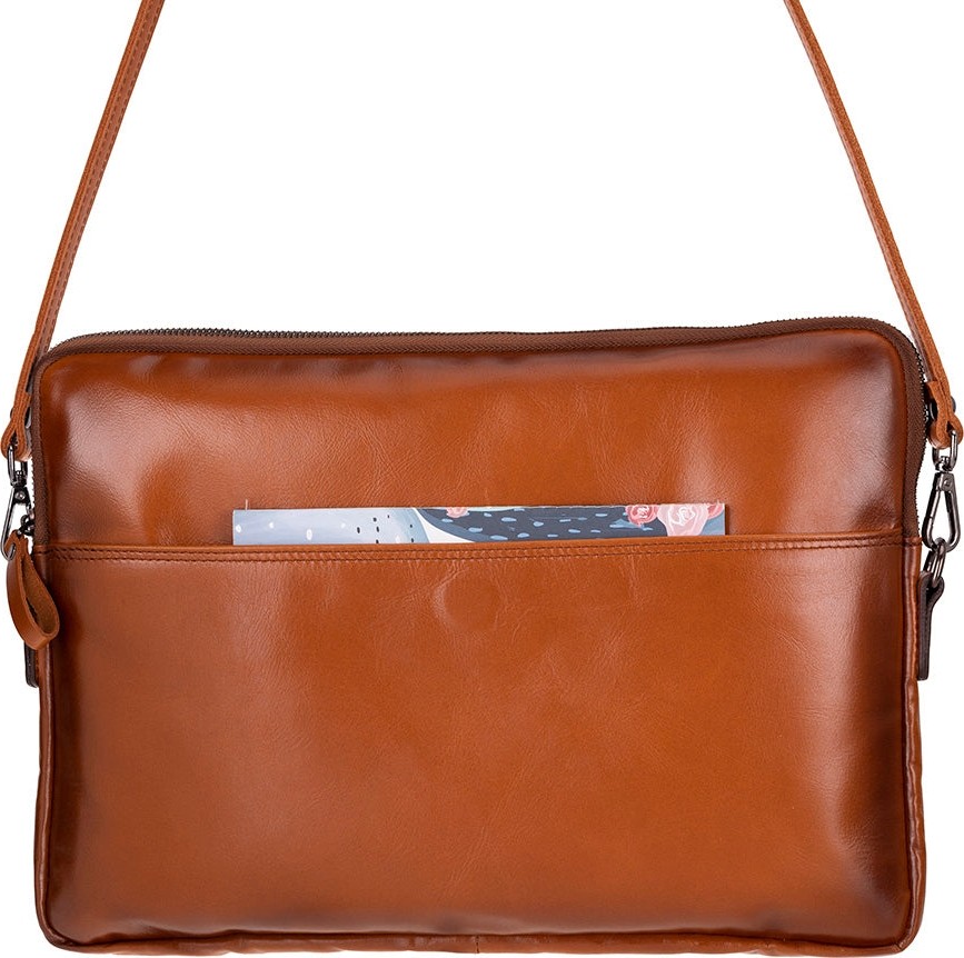BloominBag Sılva Sandy Tan Hakiki Deri 16" Laptop & Tablet Askılı Kılıfı görsel 6