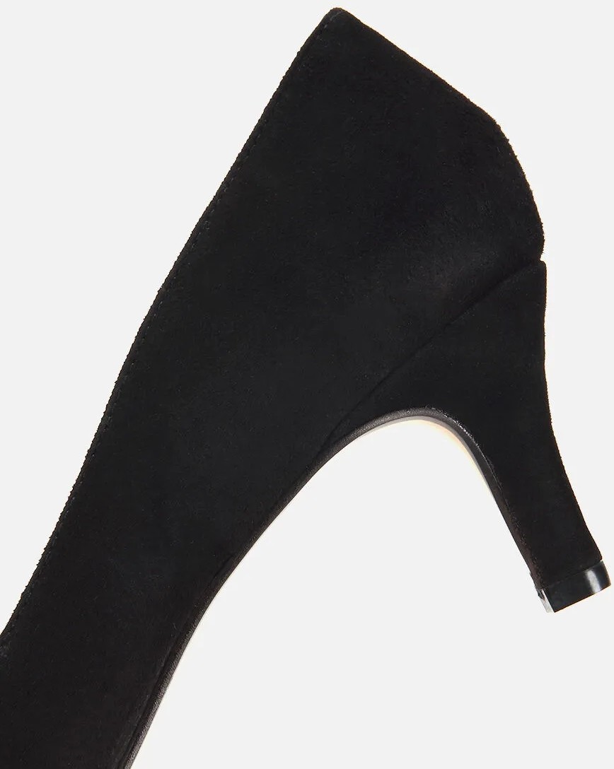 Hotiç Kadın Süet Deri Siyah Kısa Topuklu Stiletto görsel 6