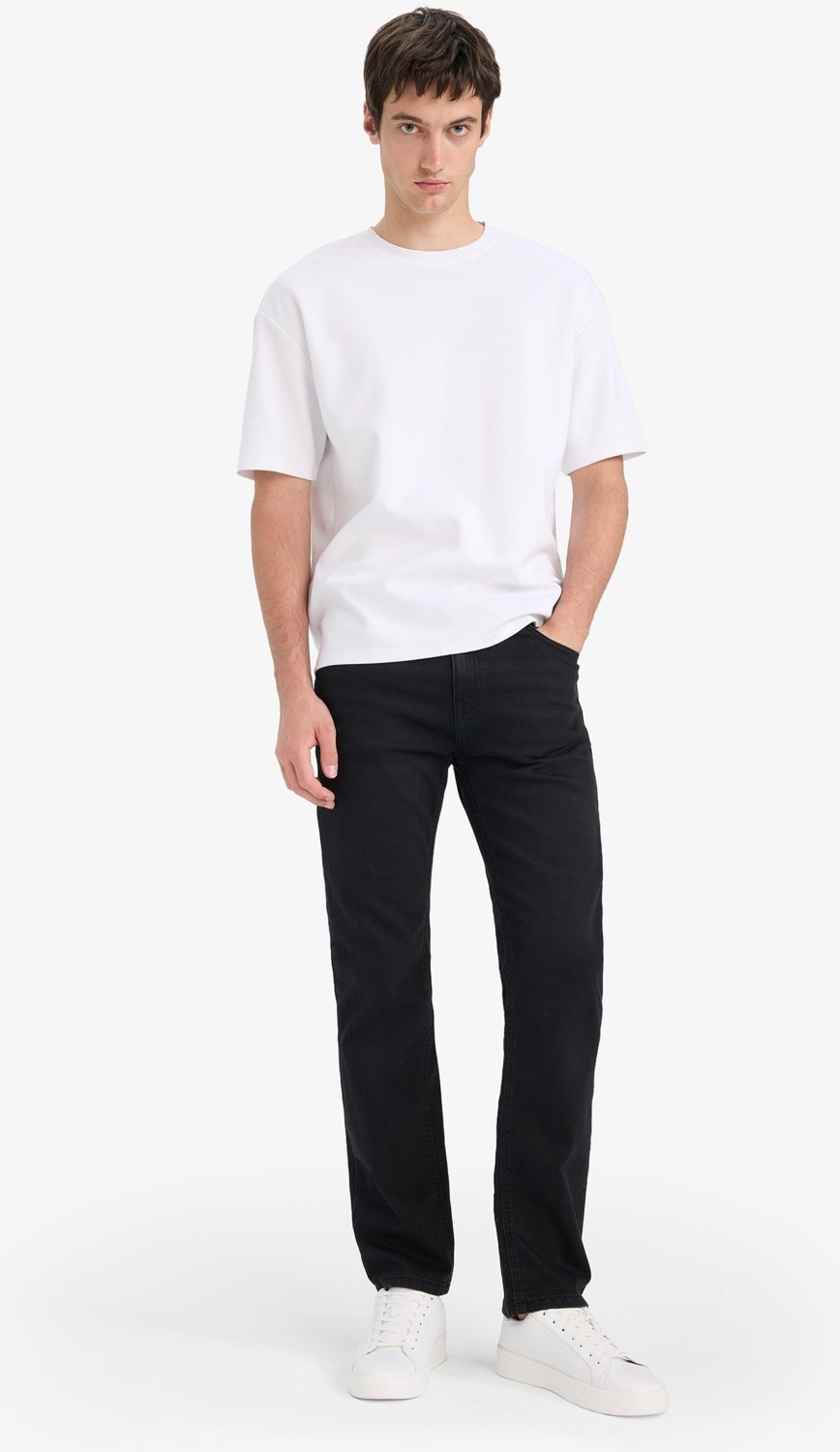 DeFacto Sergio Regular Fit Normal Kalıp Normal Bel Boru Paça Jean Pantolon W6868AZ25AU görsel 2