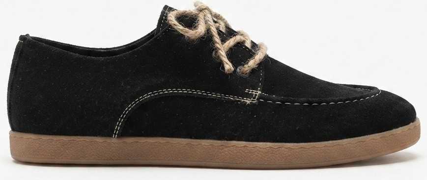 Zerenyus ZRK-X5X Premium Siyah Süet Bağcıklı Günlük Erkek Loafer görsel 4