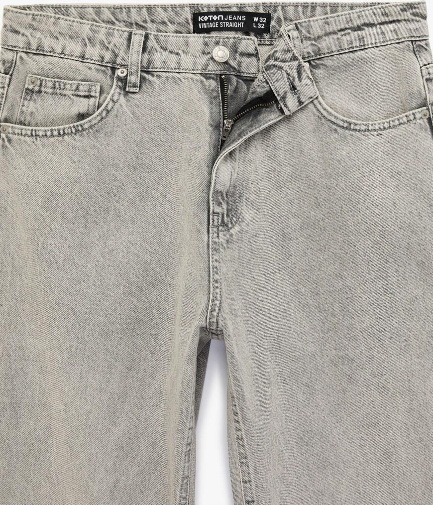 Koton Normal Bel Pamuklu Vintage Straight Fit Jean Pantolon (6s) görsel 5