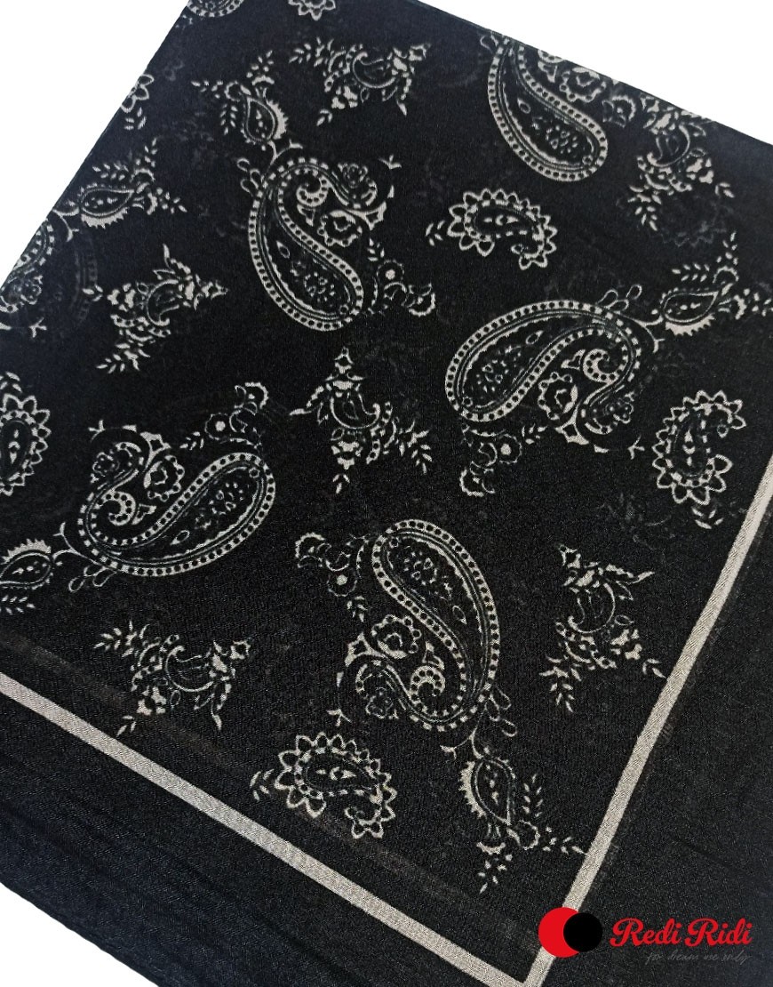 Redi Ridi Fular Bandana Paisley Siyah görsel 3