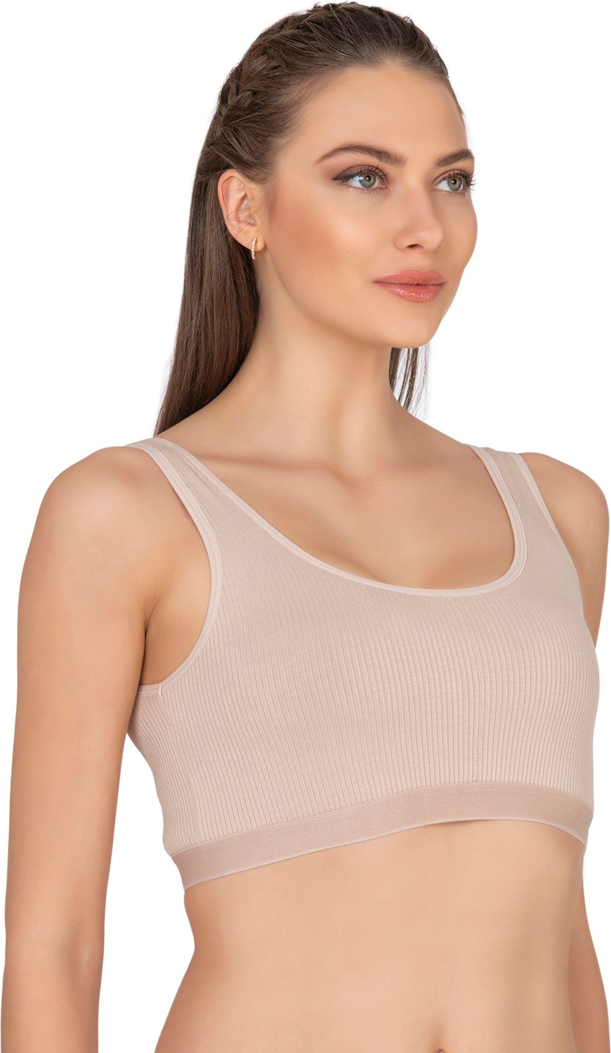 Özkan Underwear Özkan 27408 Kadın Viskon Kumaş Çıkarılabilir Pedli Balensiz Kaşkorse Kalın Askılı Sütyen Büstiyer görsel 5