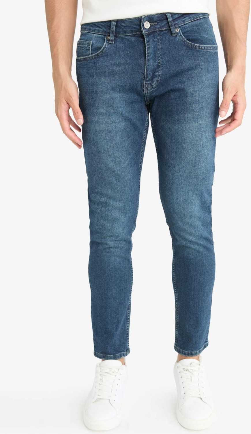 DeFacto Pedro Slim Fit Dar Kalıp Normal Bel Dar Paça Jean Pantolon G2235AX25AU görsel 5