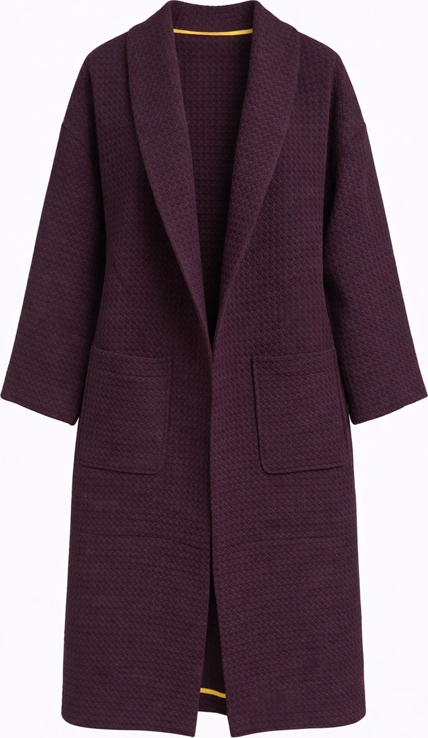 Deriderim Bordo Şal Yaka Uzun Dokulu Kaftan görsel 6
