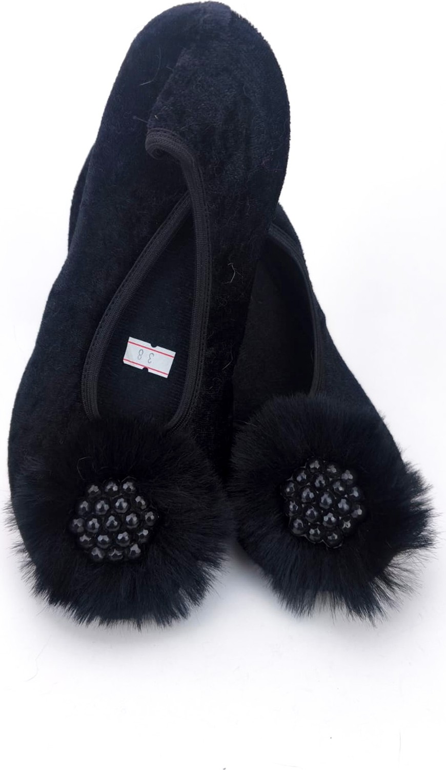 Ceyda Shoes Süslü Kadife Ev,hac, Umre Babeti, Hediye, Günlük Babet,tüylü Babet, Panduf, Patik, Gösteri Pisi Pisi görsel 8