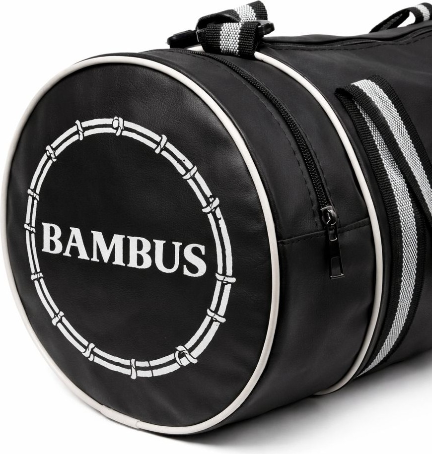 Bambus Home Silindir Spor ve Seyahat Çantası Suni Deri Omuz Çantası Unisex Su Geçirmez görsel 5