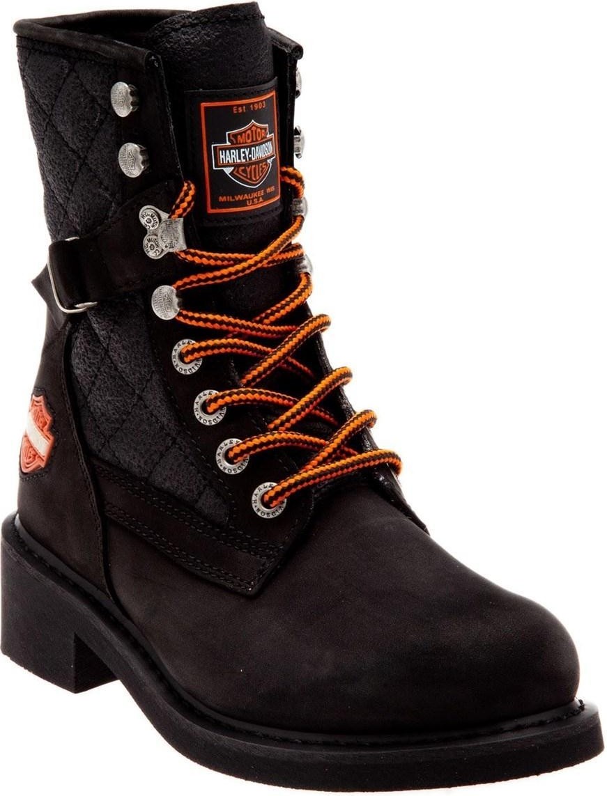 Harley Davidson New Worker Kadın Siyah Nubuk Bot görsel 8