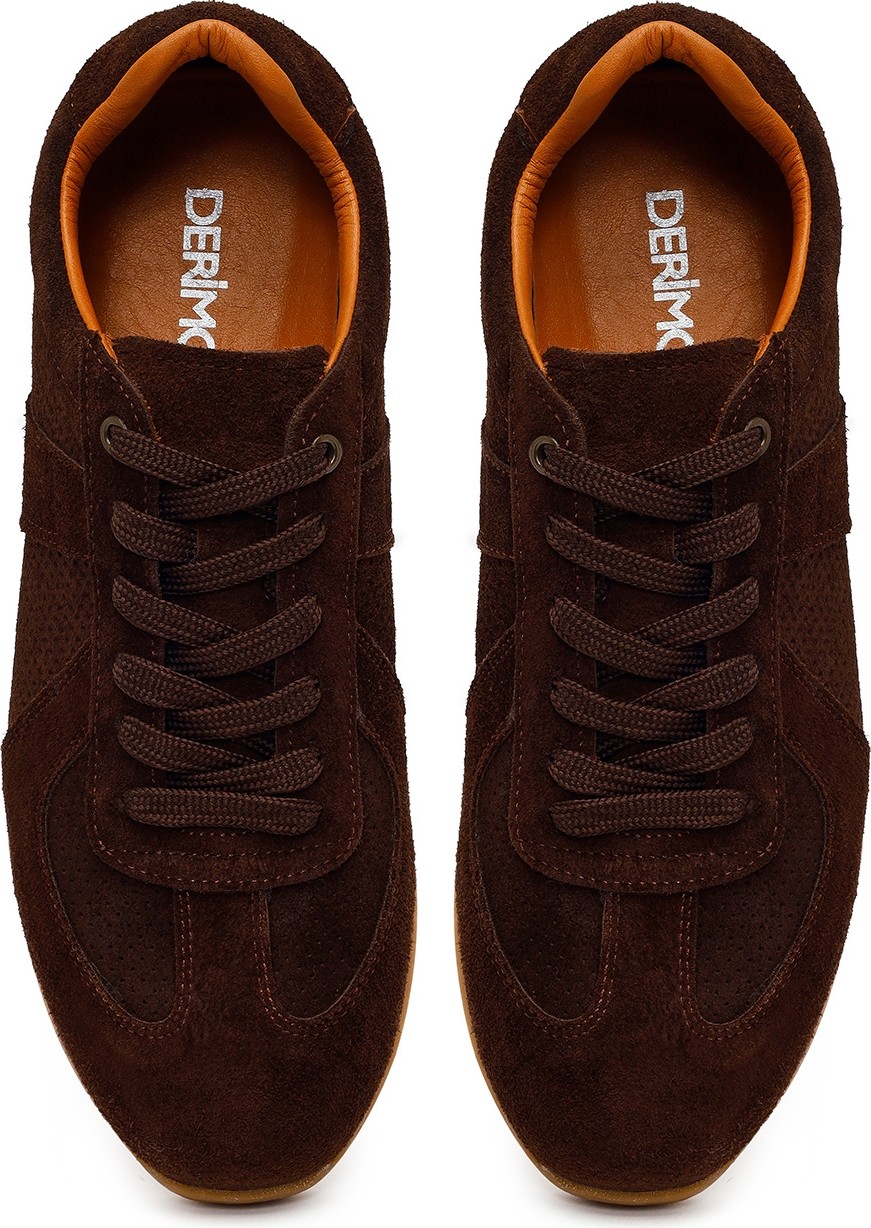 Derimod Erkek Kahverengi Bağcıklı Süet Deri Sneaker 26SFD766610 görsel 4