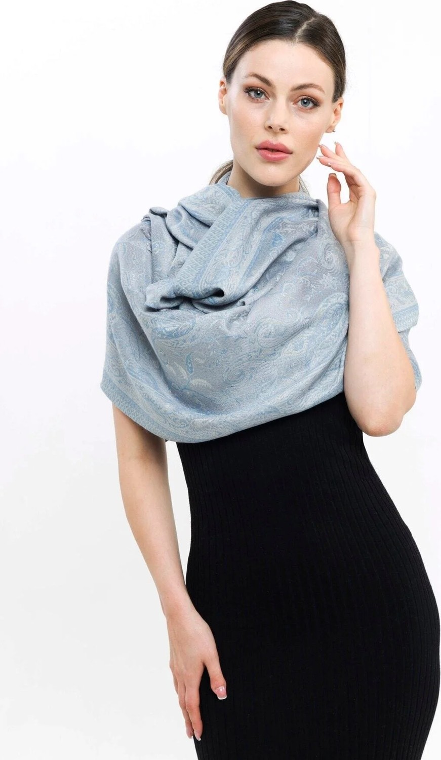 Pashmina Kaşmir Şal | Duman | %100 Kaşmir Yünü | 70X180 cm | 4 Mevsim görsel 4