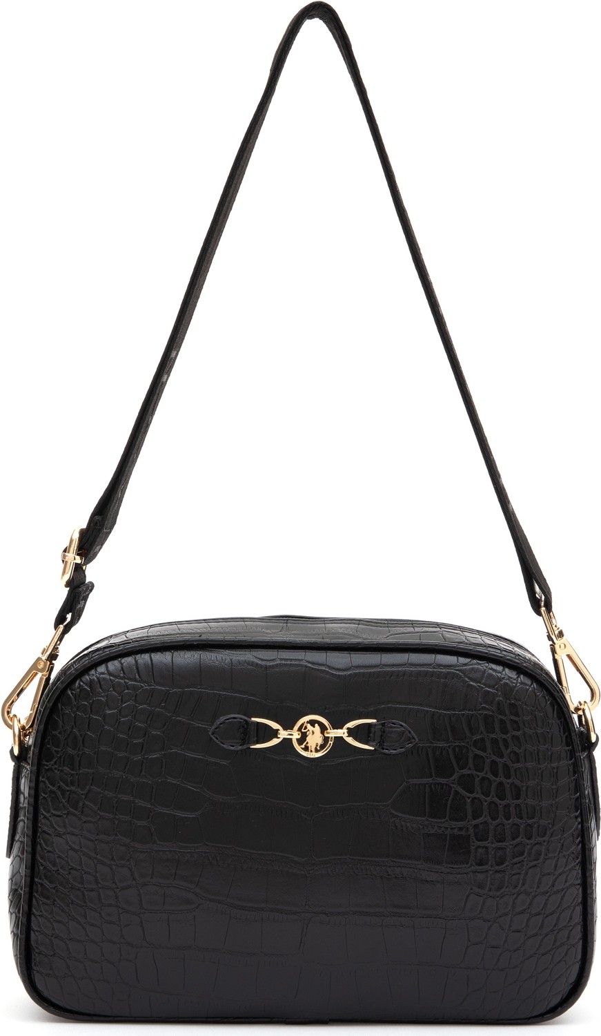U.S. Polo Assn. Kadın Siyah Kroko Çapraz Çanta 50317817-VR046 görsel 6