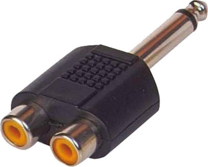 Aesco 6.3 mm Mono Rca Çevirici 2 Rca Gitar Jack Çevirici 2x Rca 6.3 mm Mono Jack