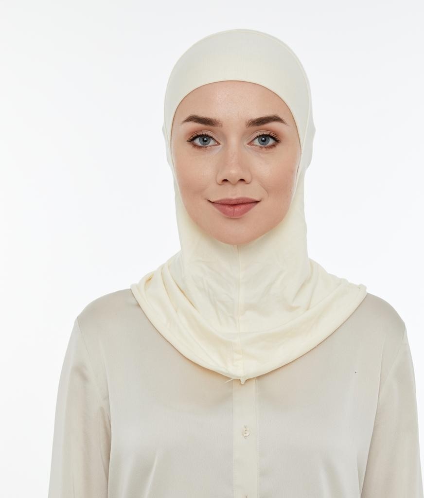 İhvan Online Pratik Boyunluklu Tesettür Hijab Bone Lacivert görsel 2