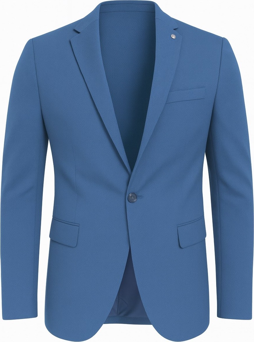 Plus Scorpion Erkek Slim Fit Blazer Ceket Açık Indigo, Tek Düğmeli, Şık Günlük & Ofis Kombinleri Için, Tam Astar