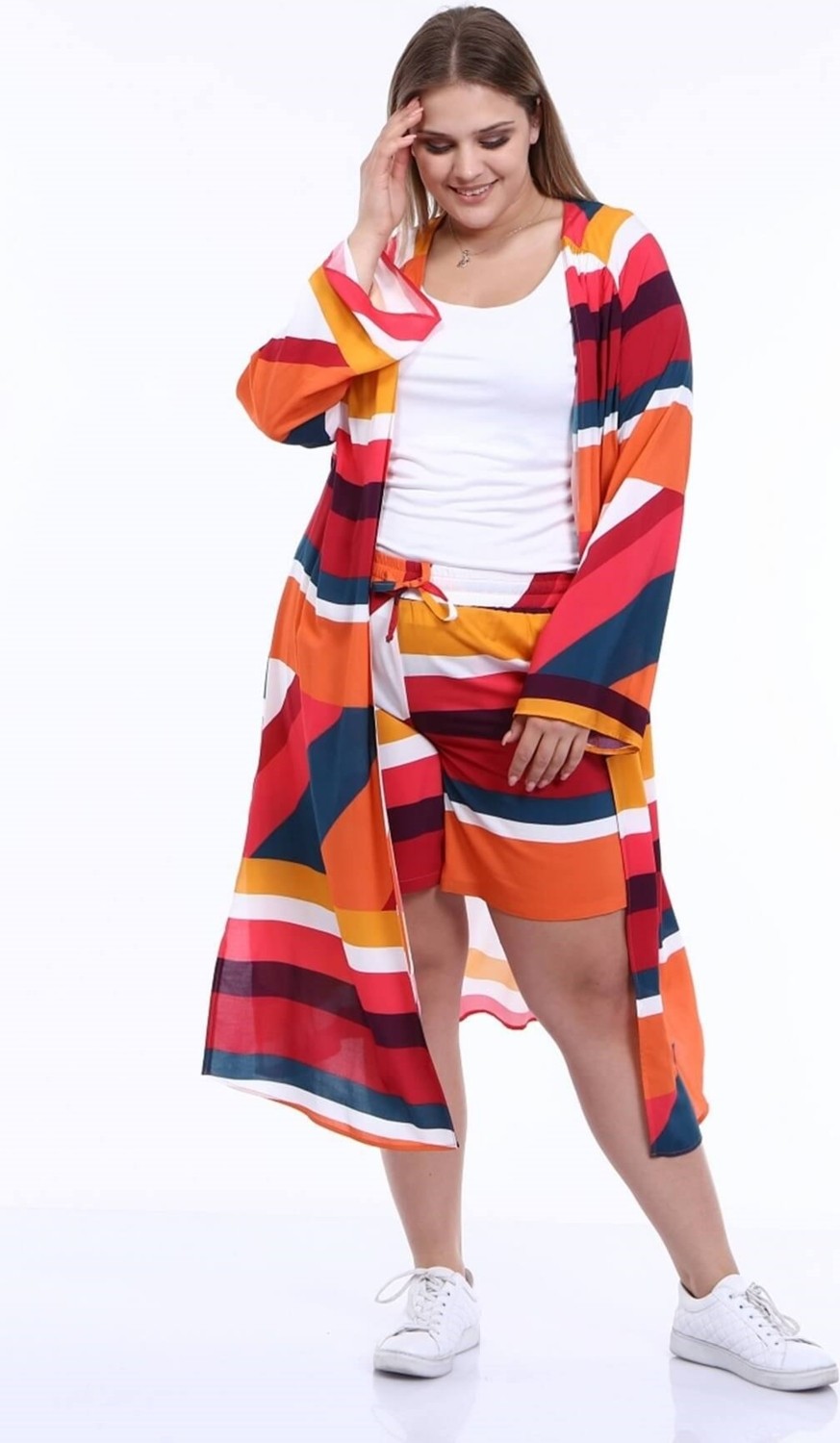 Myline Kuşaklı Uzun Kimono görsel 2