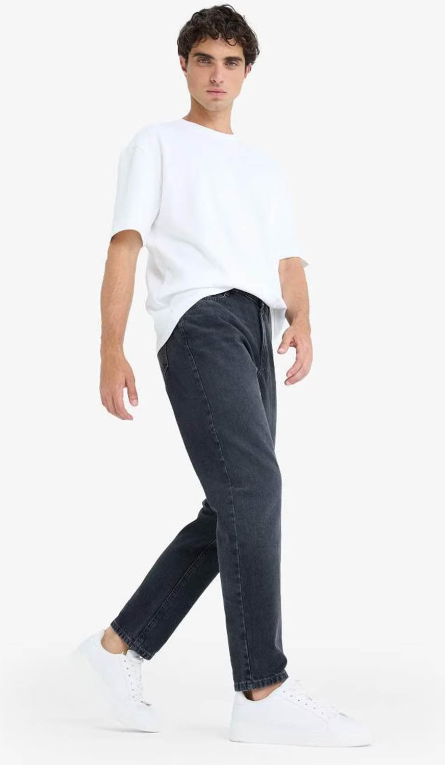 DeFacto Slim Fit Normal Bel Dar Paça Jean Pantolon D8587AX25AU görsel 3