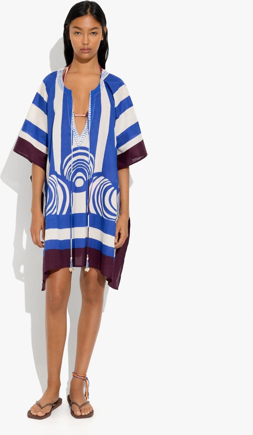 Parfois Kadın %100 Pamuk Çizgili Kaftan görsel 7