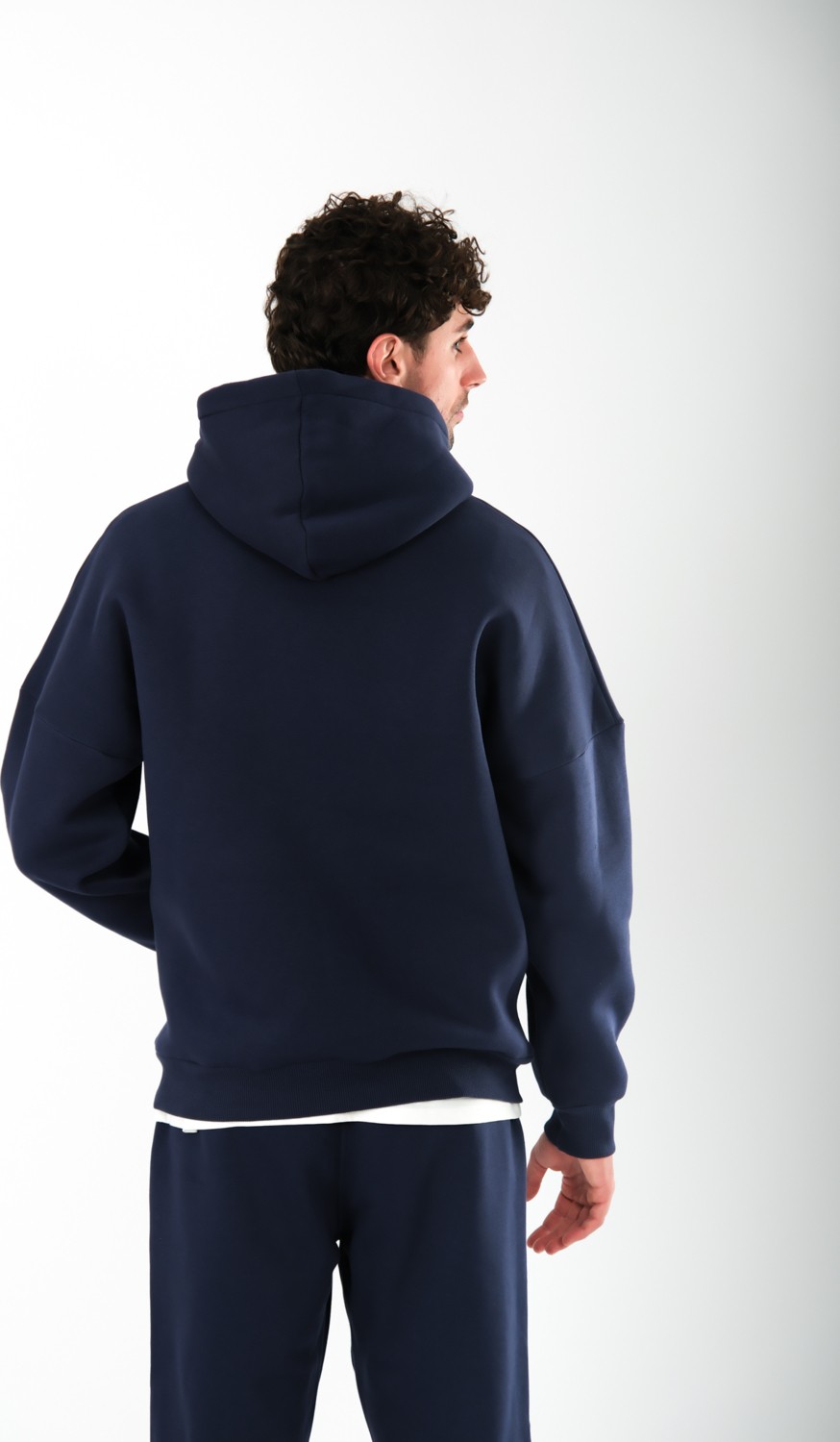 Coredra Studio Lacivert - Oversize Fit Hoodie Erkek görsel 3