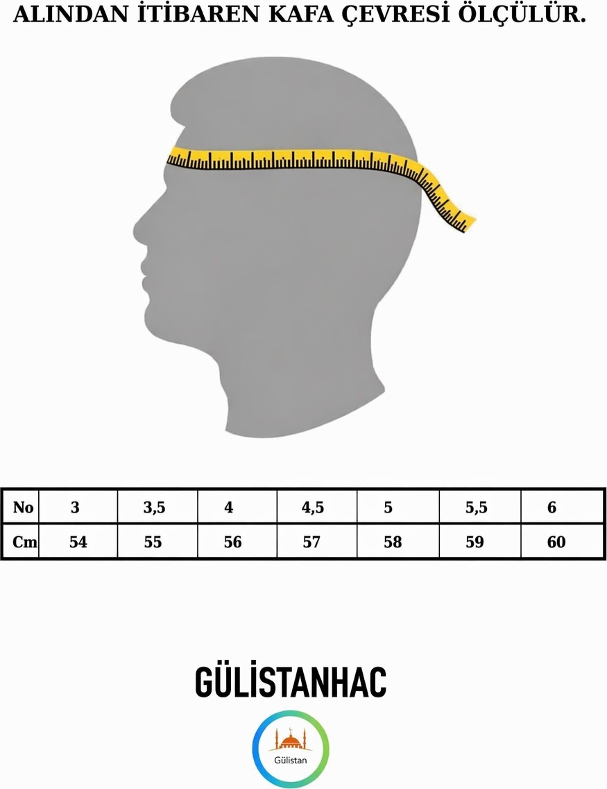 GÜLİSTANHAC Topbaş Hafız Işlemeli Takke...suud Takke...nakış Desenli Kalıp Namaz Takkesi... görsel 8