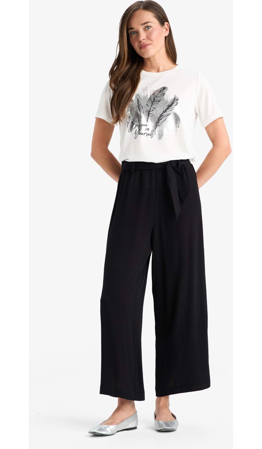 DeFacto Culotte Geniş Paça Krinkıl Viskon Pantolon C9565AX25SM görsel 3