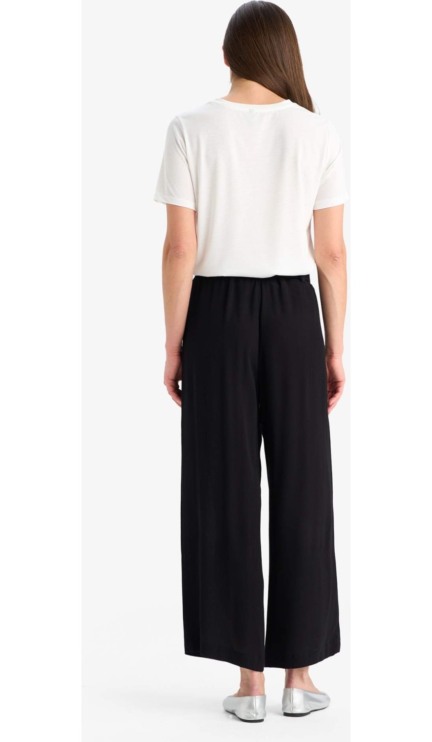 DeFacto Culotte Geniş Paça Krinkıl Viskon Pantolon C9565AX25SM görsel 6
