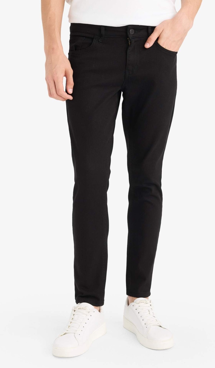 DeFacto Carlo Skinny Fit Ekstra Dar Kalıp Normal Bel Ekstra Dar Paça Jean Pantolon R8763AZ25AU görsel 3