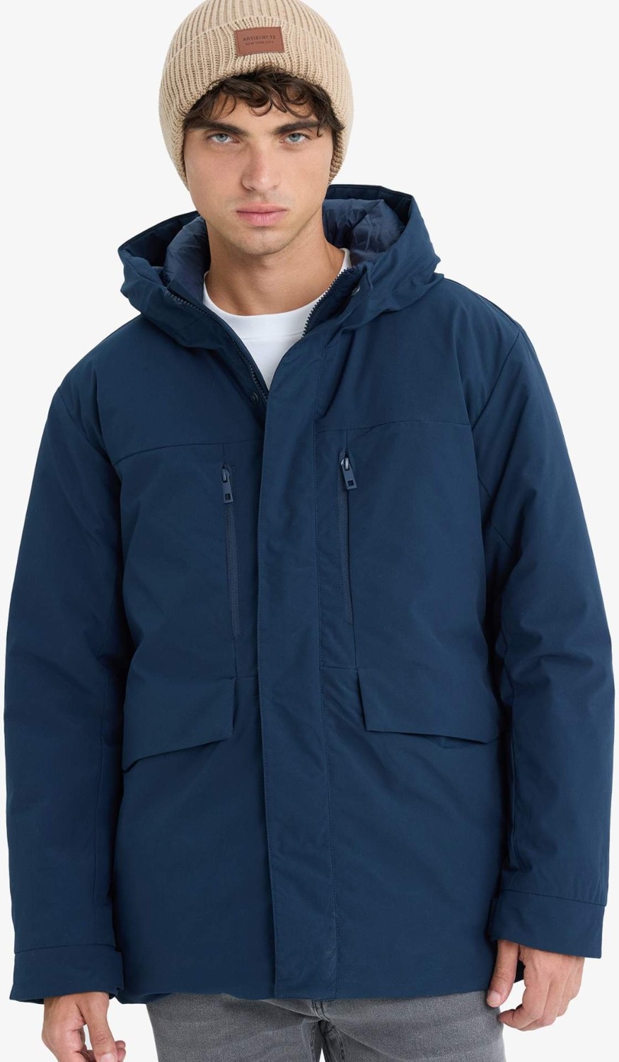 DeFacto Regular Fit Su İtici Kapüşonlu Mont E9248AX25WN
