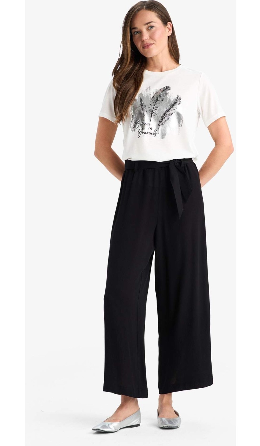 DeFacto Culotte Geniş Paça Krinkıl Viskon Pantolon C9565AX25SM görsel 8