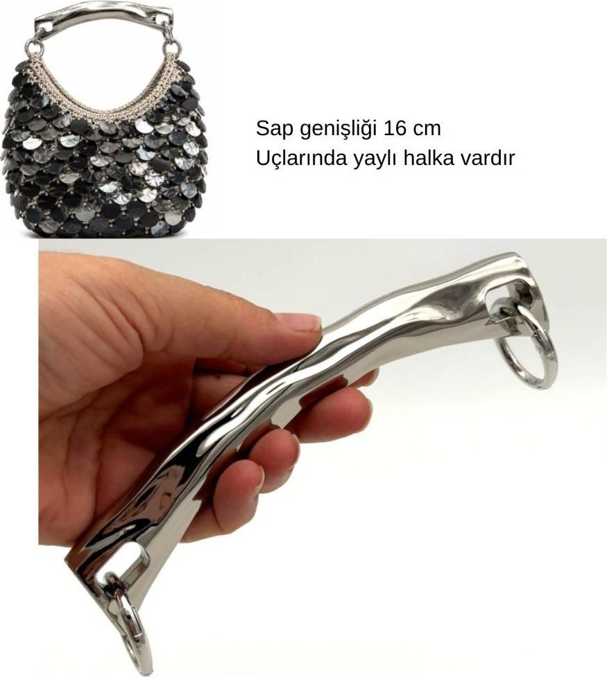 Angel Çanta Aksesuar 16 cm Kavisli Model Çanta Sapı Silvery Renk