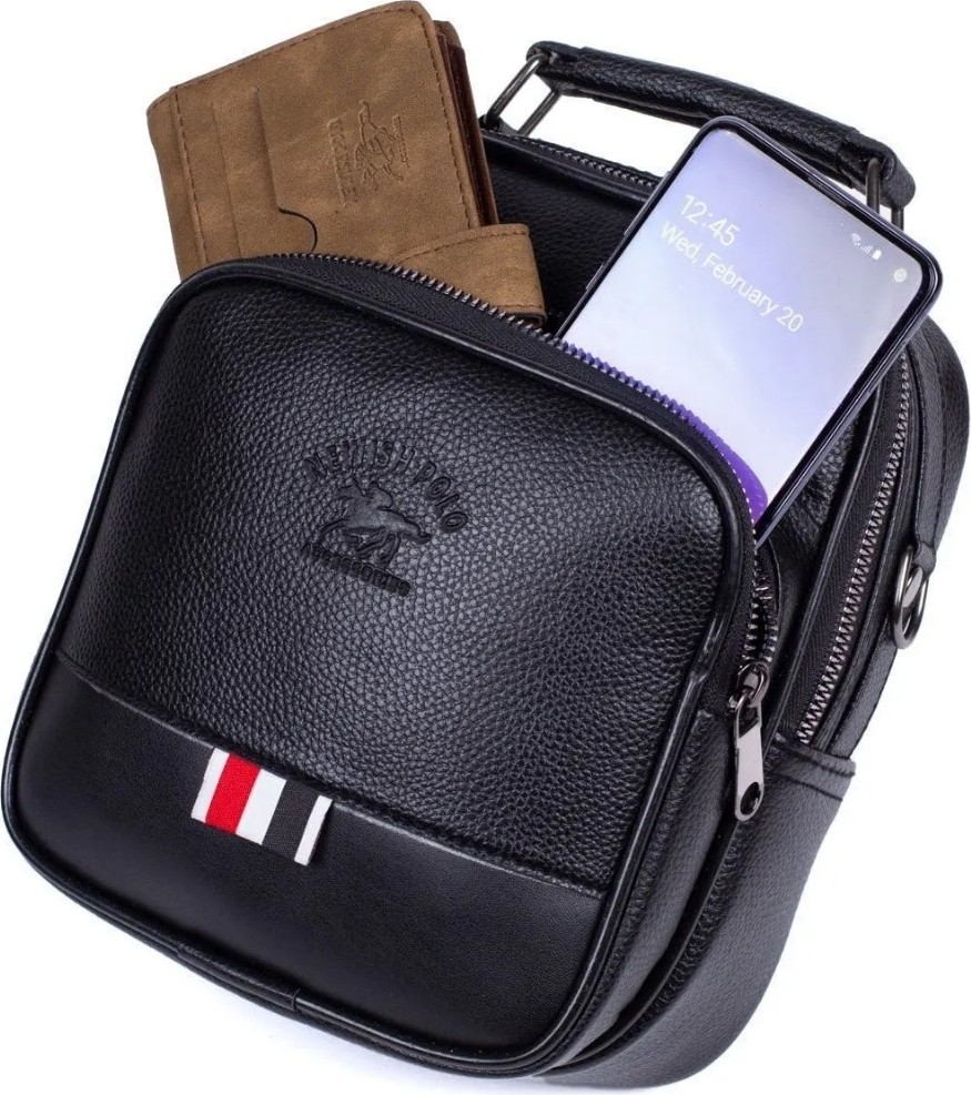 Newish Polo Erkek Deri Ayarlanabilir Çapraz Omuz Askılı Günlük Omuz ve El Çantası Çanta Suya Dayanıklı Orta Boy 19X22CM newpolo058 Tasarım Koleksiyonu görsel 6