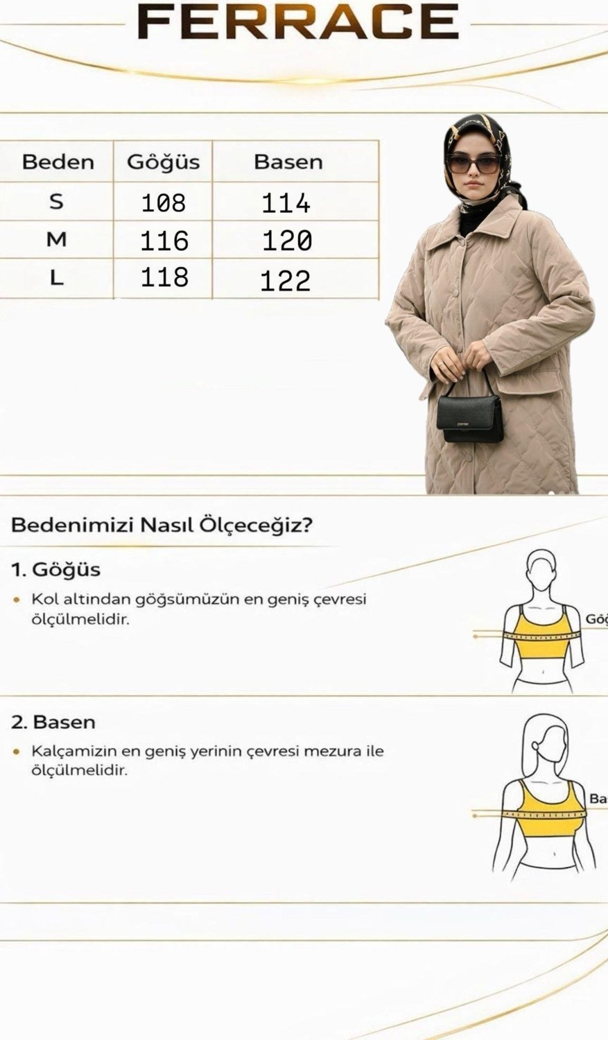 Ferraceci Bej Kapitone Mont görsel 6
