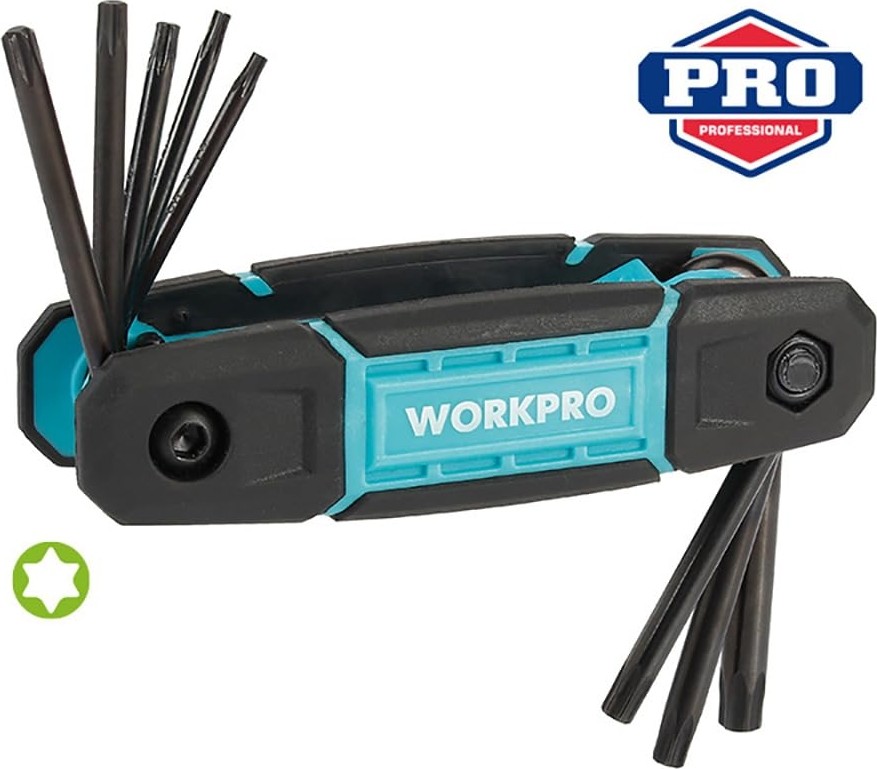 Aesco Workpro WP222030 8 Parça Cr-V Çakı Tipi Torx Profesyonel Allen Anahtar Takımı