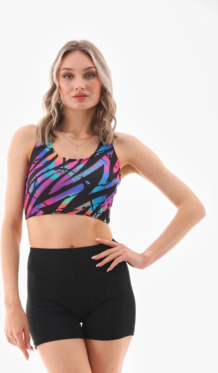 Segiza Kadın Şort Etekli Crop Mayo Likralı Model görsel 3