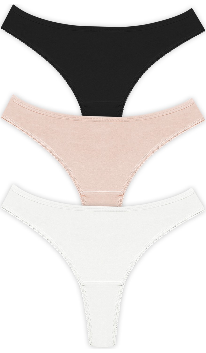Cottonhill Basic Pamuklu Dantel Detaylı Kadın Tanga 5'li Paket Külot görsel 3