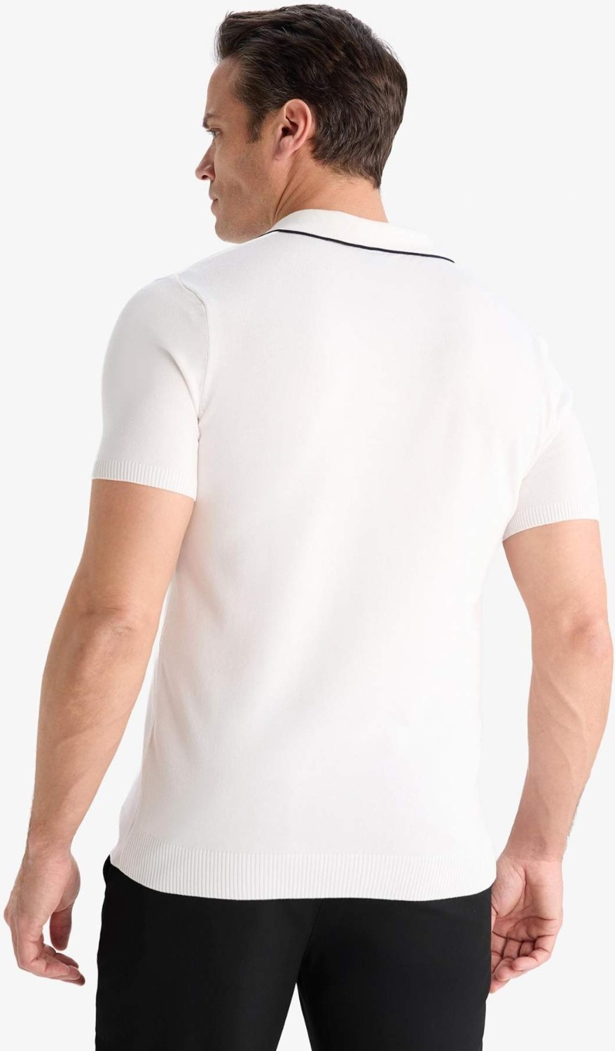 DeFacto Modern Fit Polo Yaka Kısa Kollu Triko Tişört C4984AX25SM görsel 6