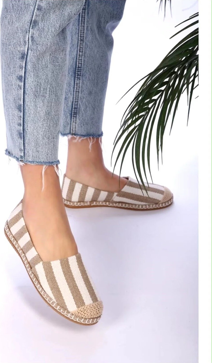Aska Shoes Kadın Pirinç Baskı/ Keten/hasır Malzeme Espadril
