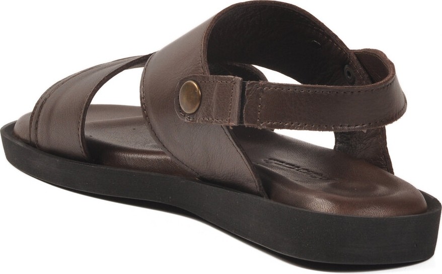 Pierre Cardin Kahve Hakiki Deri Erkek Sandalet PC-7315 M görsel 4