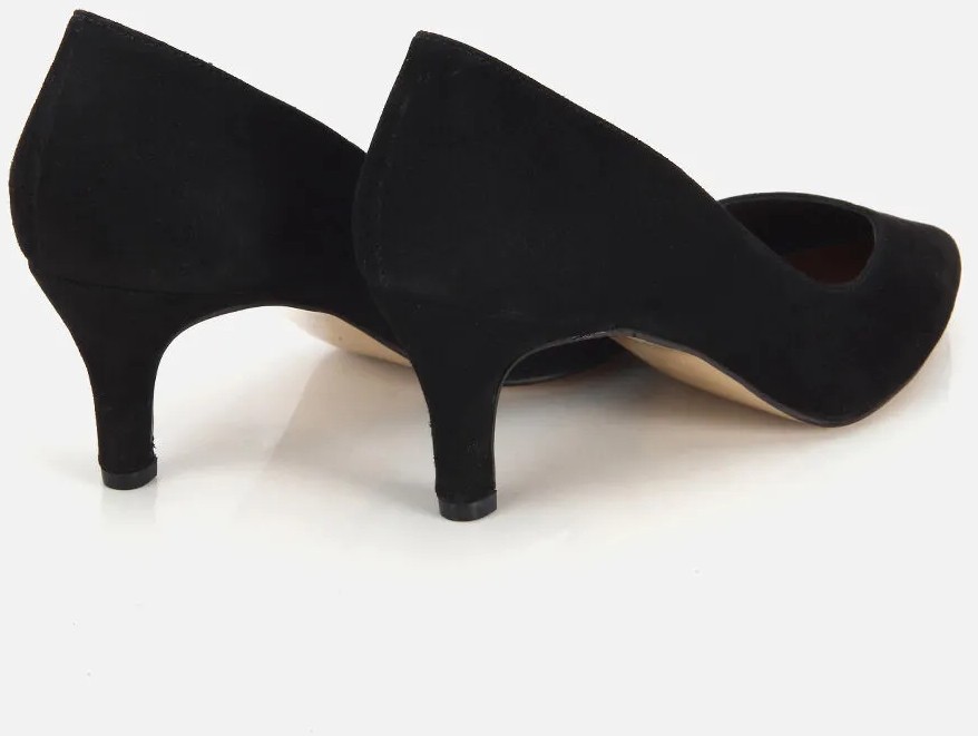 Hotiç Kadın Süet Deri Siyah Kısa Topuklu Stiletto görsel 4