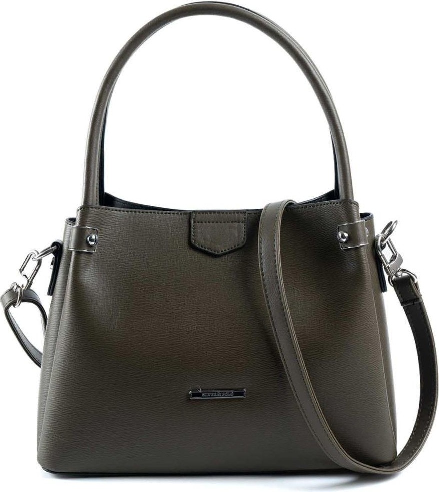 Silver & Polo Silver Polo Zeytuni - Zeytuni Düz Kadın El Çantası SP1254 görsel 5