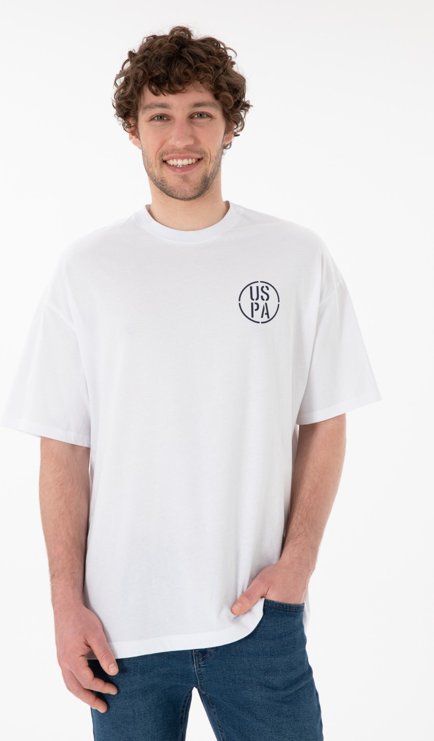U.S. Polo Assn. Erkek Oversize Fit Bisiklet Yaka Siyah Tişört 50305904-VR046 görsel 7