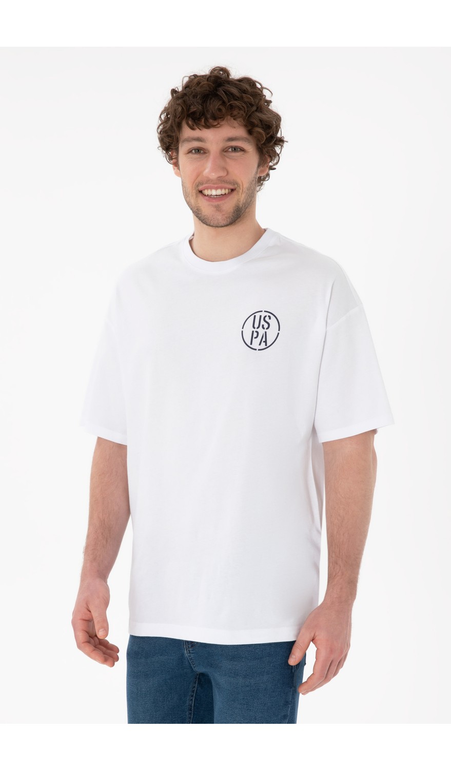 U.S. Polo Assn. Erkek Oversize Fit Bisiklet Yaka Siyah Tişört 50305904-VR046 görsel 8