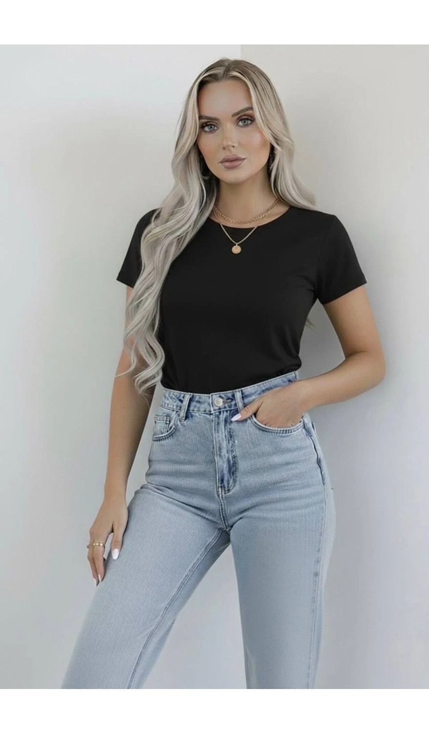 Hashtag Kadın Bisiklet Yaka Kısa Kollu Body 4'lü Paket Viskon Kumaş görsel 3