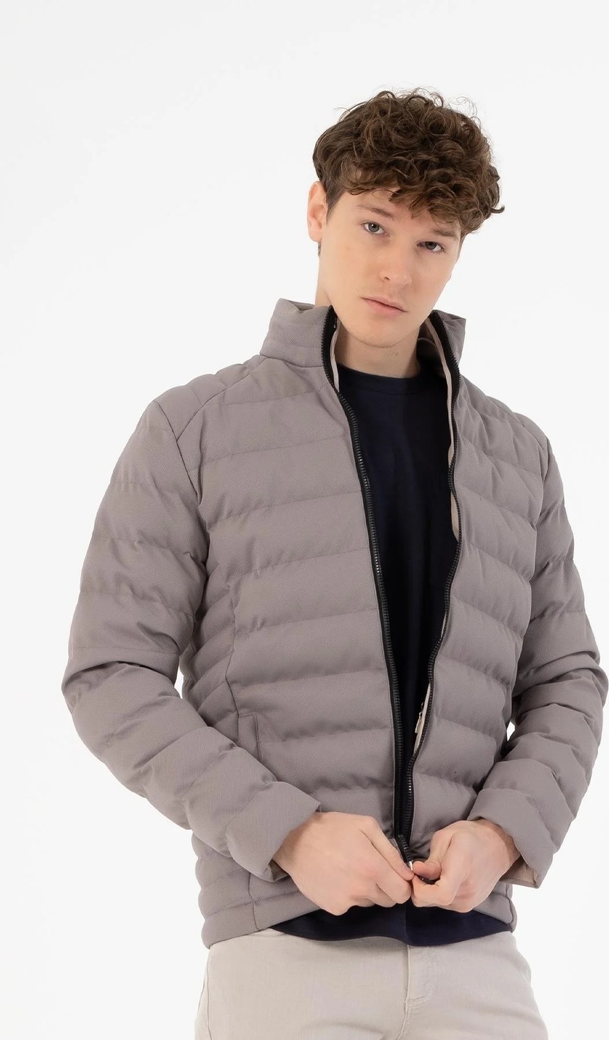 gmg firenze Fermuarlı Slim Fit Şişme Erkek Mont görsel 2