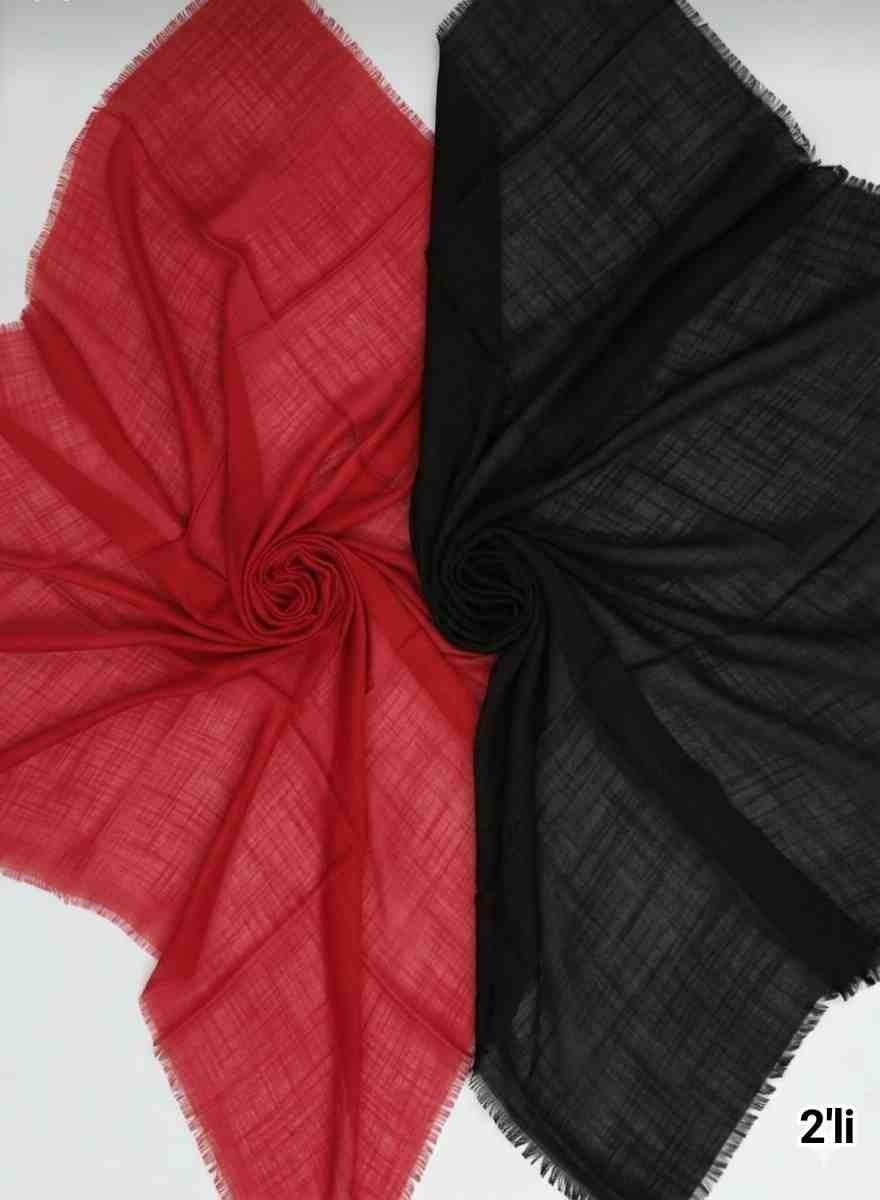 Özense 2'li Flamlı Pamuklu Terletmeyen 4 Mevsim Kullanılabilir 100X100 cm Kırmızı ve Beyaz Renkli Eşarp